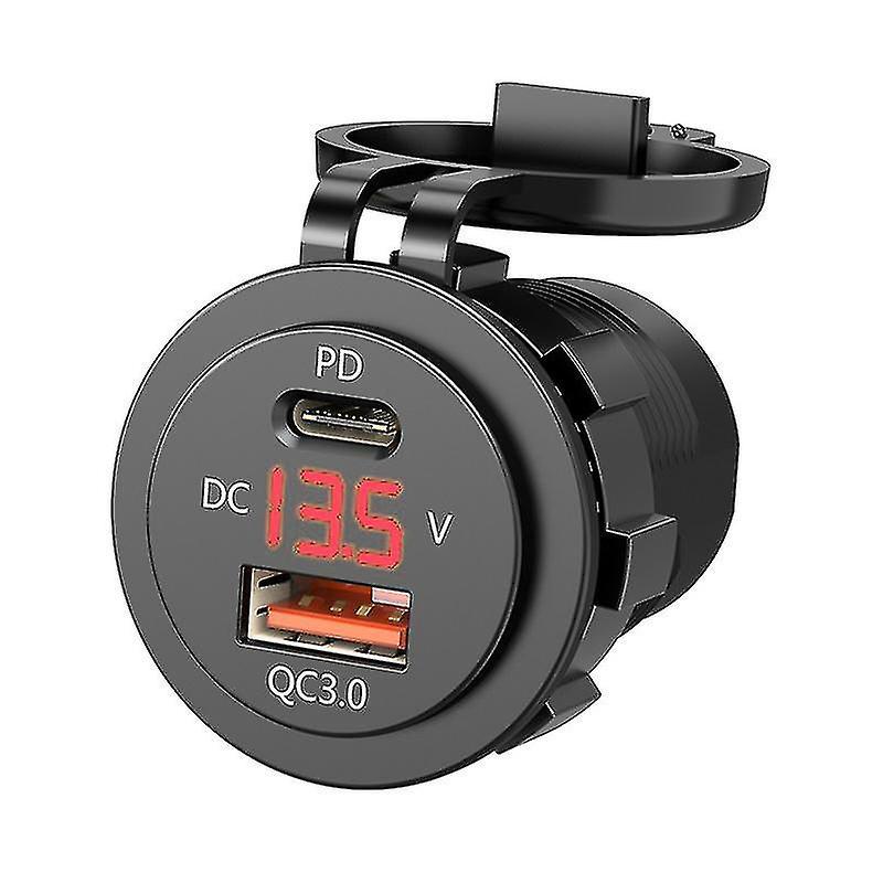 12v Gleichstromnetzteil, Ip66 Wasserdicht, Zwei 5v 3a Usb Typ-c Anschlüsse Für Motorrad