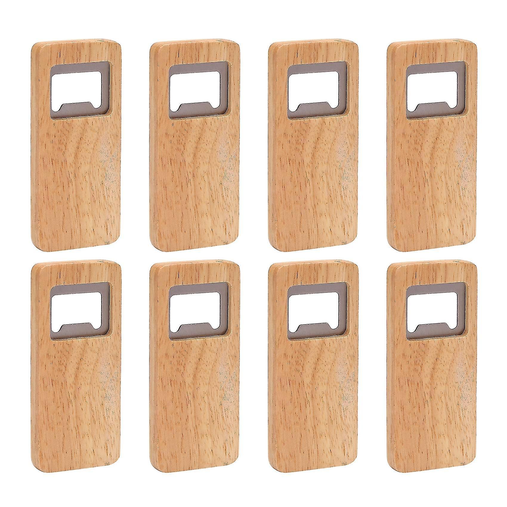 Set Mit 8 Flaschenöffnern Aus Holz, Korkenziehern Aus Edelstahl, Holzgriffen, Quadratischen Flaschenöffnern Für Bar Und Küche A-