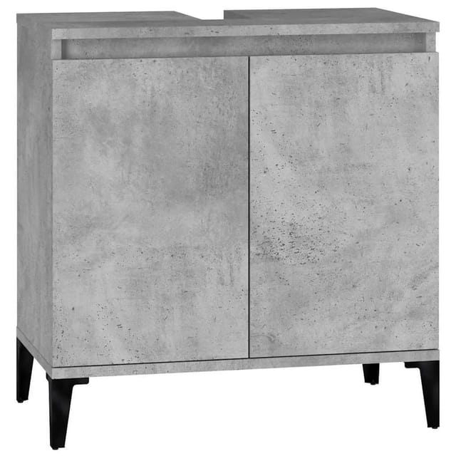 vidaXL Waschbeckenunterschrank Betongrau 58x33x60 cm Holzwerkstoff 821264