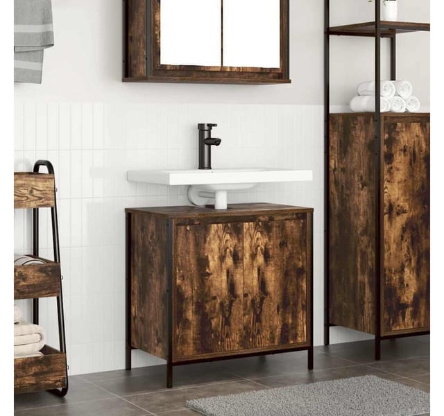 vidaXL Waschbeckenunterschrank Räuchereiche 60x34,5x60 cm 861894