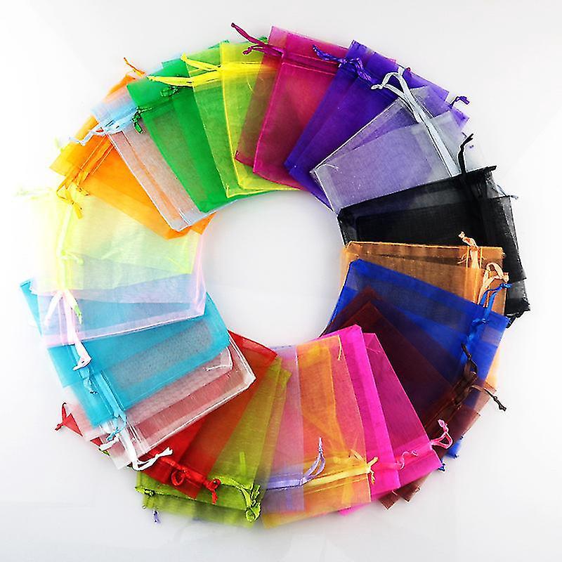 100 Kleine Organzabeutel, Farben Zufällig - 10 X 15 Cm