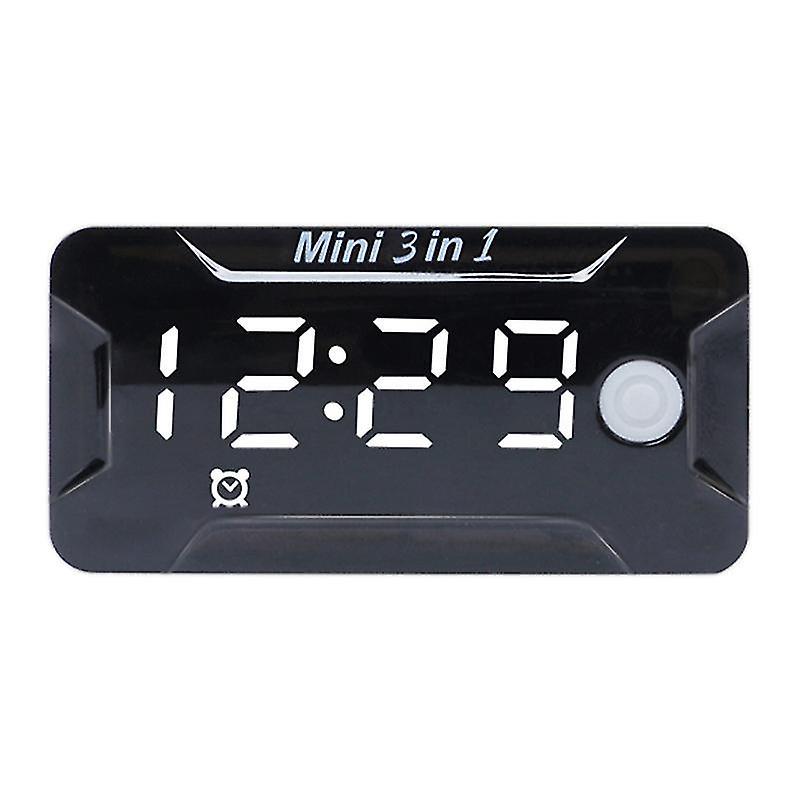 Wasserdichte Digitaluhr, Thermometer, Voltmeter, Motorrad, Weiß