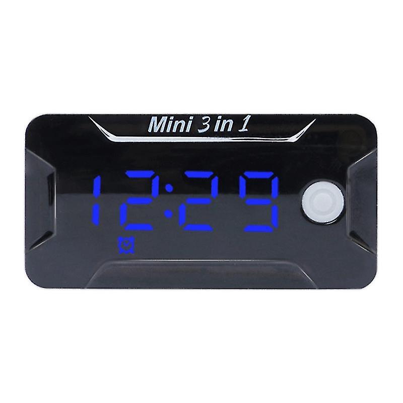 Wasserdichte Digitaluhr, Thermometer, Voltmeter, Motorrad, Blau