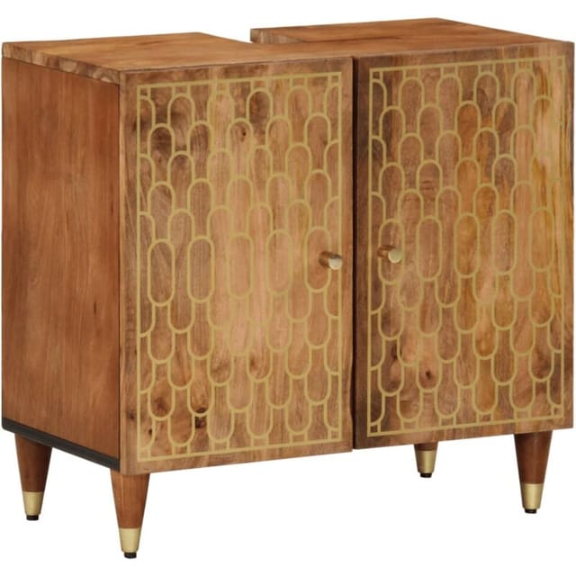 vidaXL Waschbeckenunterschrank 62x33x58 cm Massivholz Mango 358303