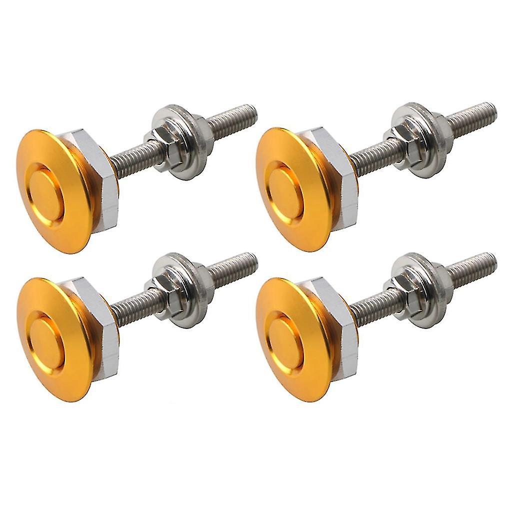 2 Paar Druckknopf-schnellverschluss-motorhaubenstifte, Stoßstangenverriegelungssatz, Gold