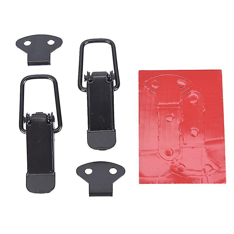 2x Universal-stoßstangen-sicherheitshaken, Schnellverschluss, Verriegelungsclip-set – Klein – Schwarz