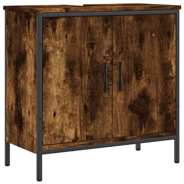 vidaXL Waschbeckenunterschrank Räuchereiche 60x30x60 cm Holzwerkstoff 842448