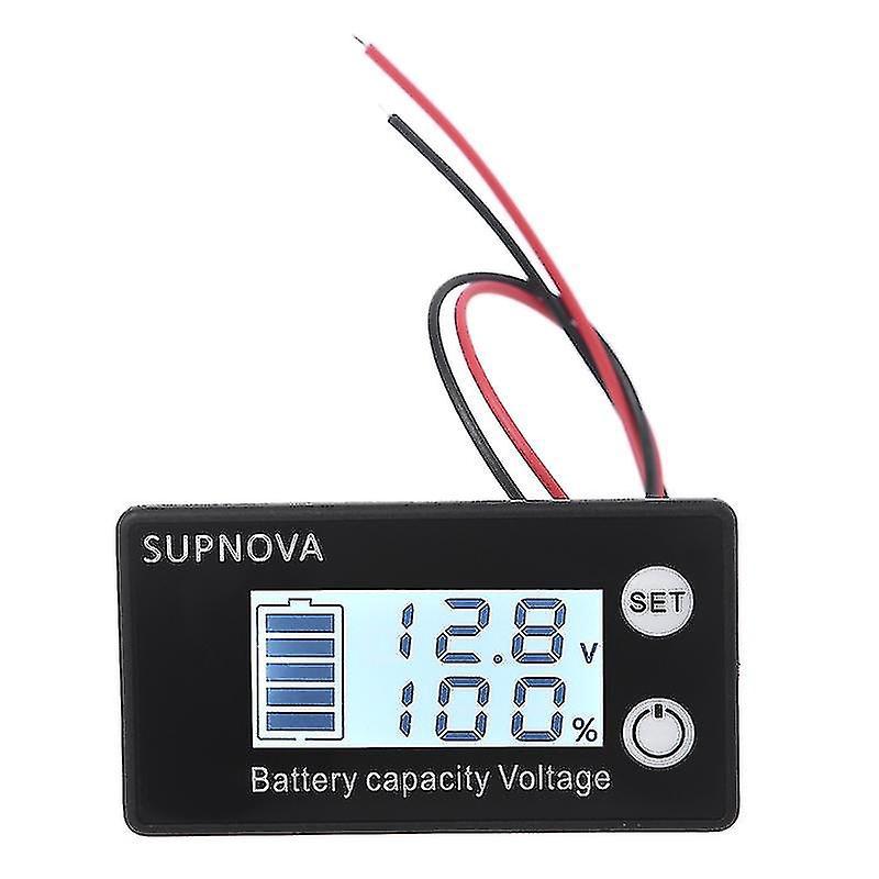 Dc-batteriekapazitätsanzeige 7-68v, 12v, 24v, 48v, 60v, Für Auto Und Motorrad (weiß)