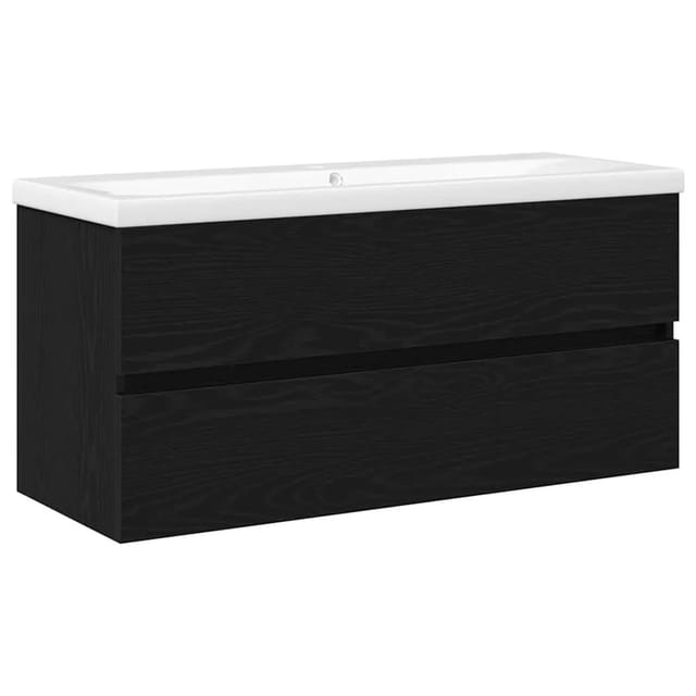 vidaXL Waschbeckenunterschrank Schwarz Eichen-Optik 100 x 39 x 62 cm 3333145