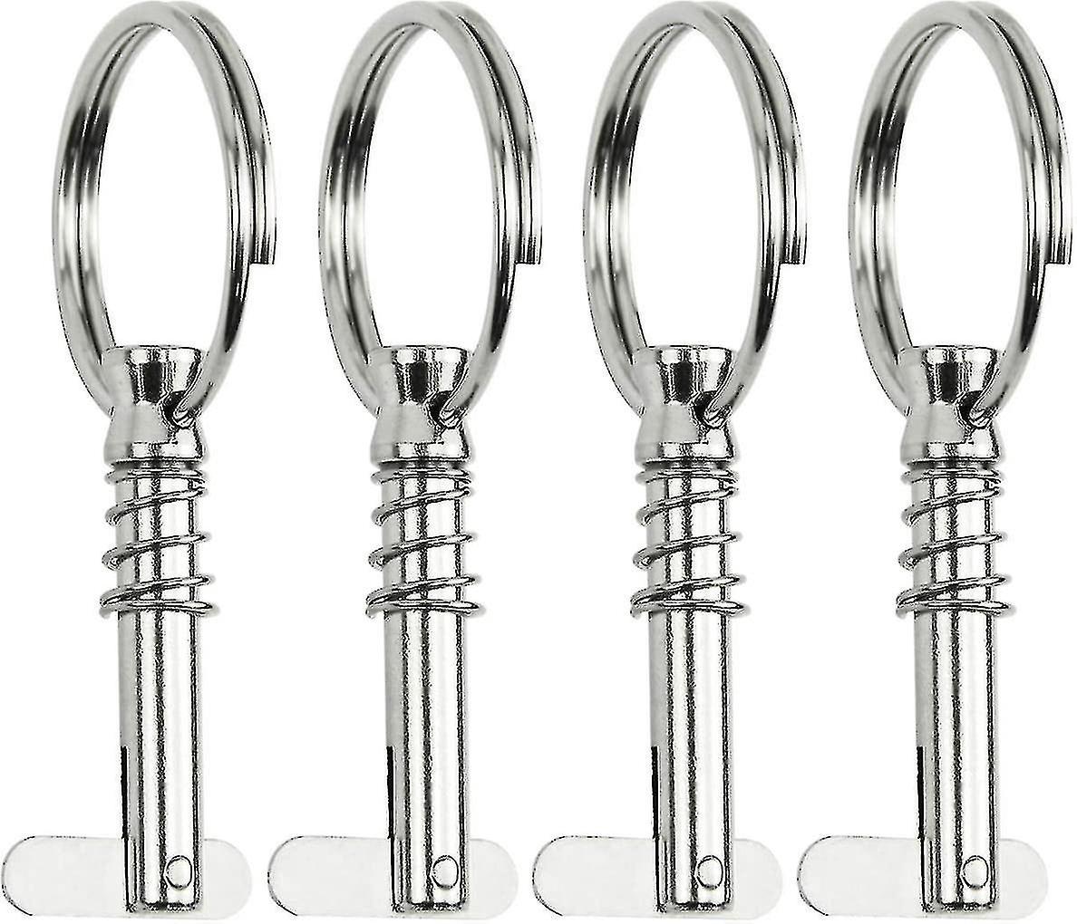 Set Aus 4 Schnellverschluss-bootsbolzen Aus Edelstahl 316 Mit Fallnocken Und 1/4" X 1" Zugschnur.