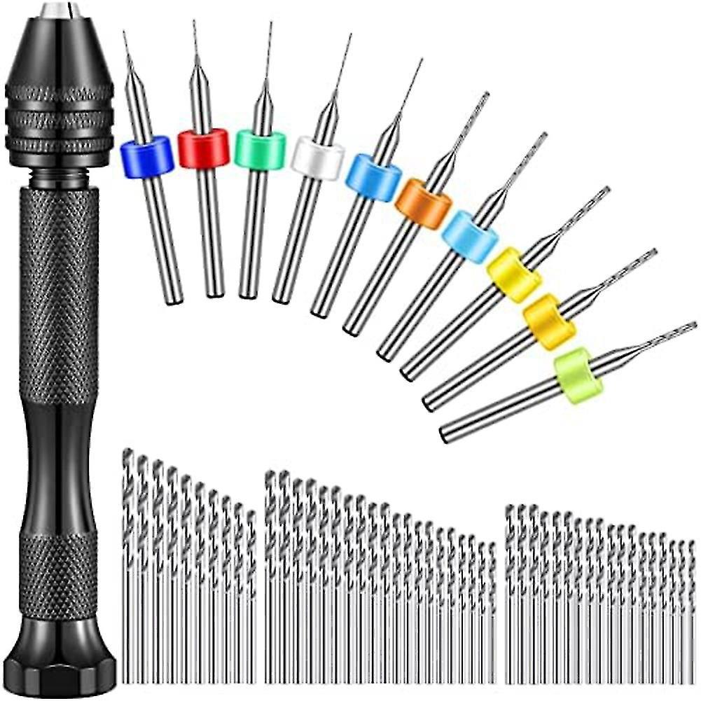 Set Bestehend Aus 59 Handbohrern, 49 Mini-spiralbohrern Für Handbohrmaschinen Mit Metallspindel-schraubstock Und 10 Vergaserbohrern.