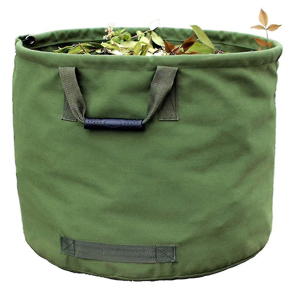 Robuste 125-liter-gartenmüllsäcke Mit Griffen, Grüner Laubsack Aus Militär-canvas (h 45,7 Cm, D 55,8 Cm) -