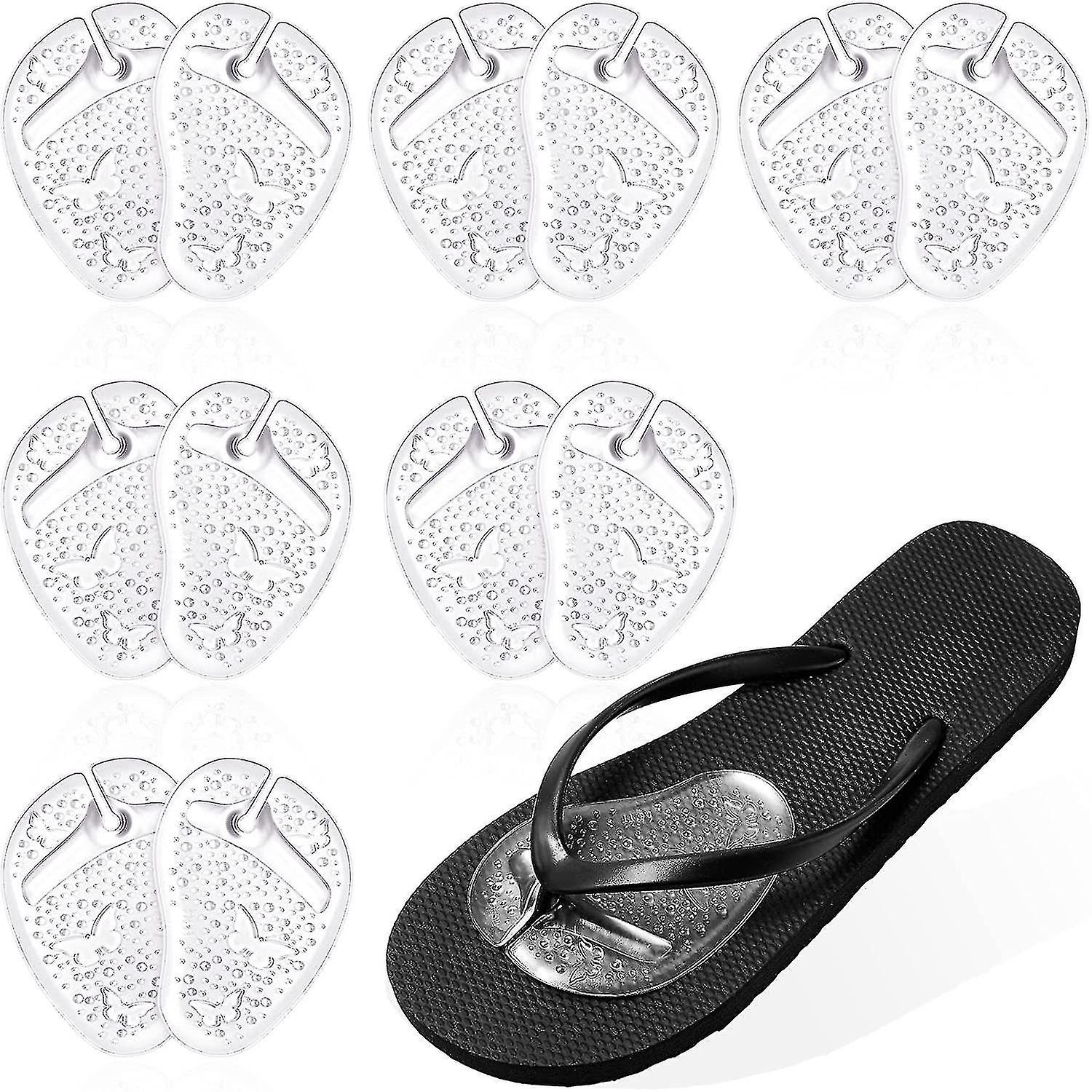 Packung Mit 6 Paar Zehenschutzpolstern Für Flip-flops, Rutschfest, Aus Silikongel, Mit Fußspreizern.