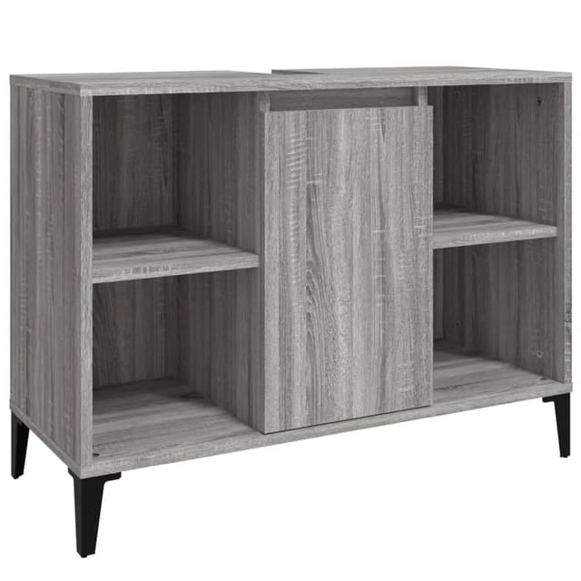 vidaXL Waschbeckenunterschrank Grau Sonoma 80x33x60 cm Holzwerkstoff 821298