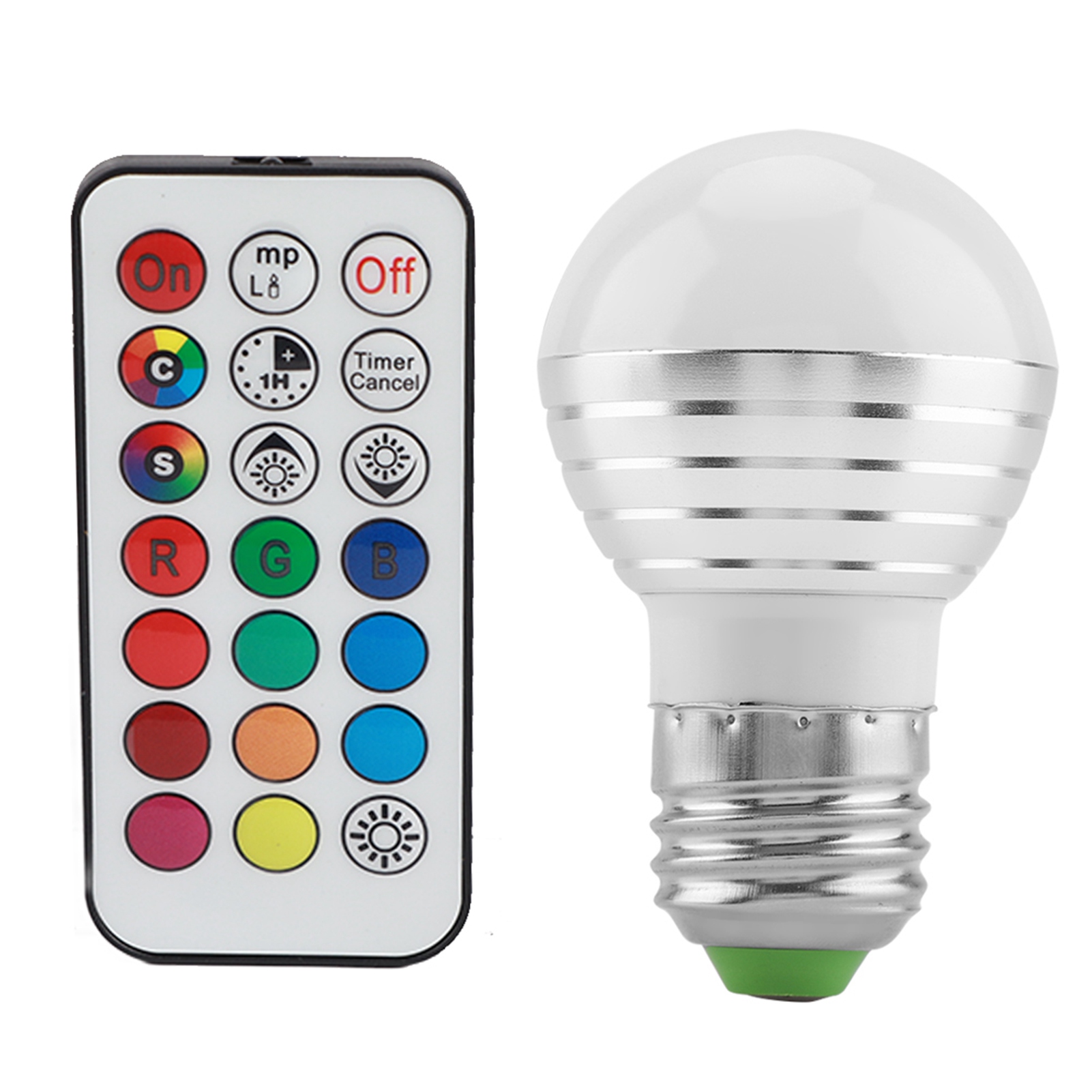 Rgbw E27 Led-lampe, 16 Wechselnde Farben Mit Fernbedienung, 3 W