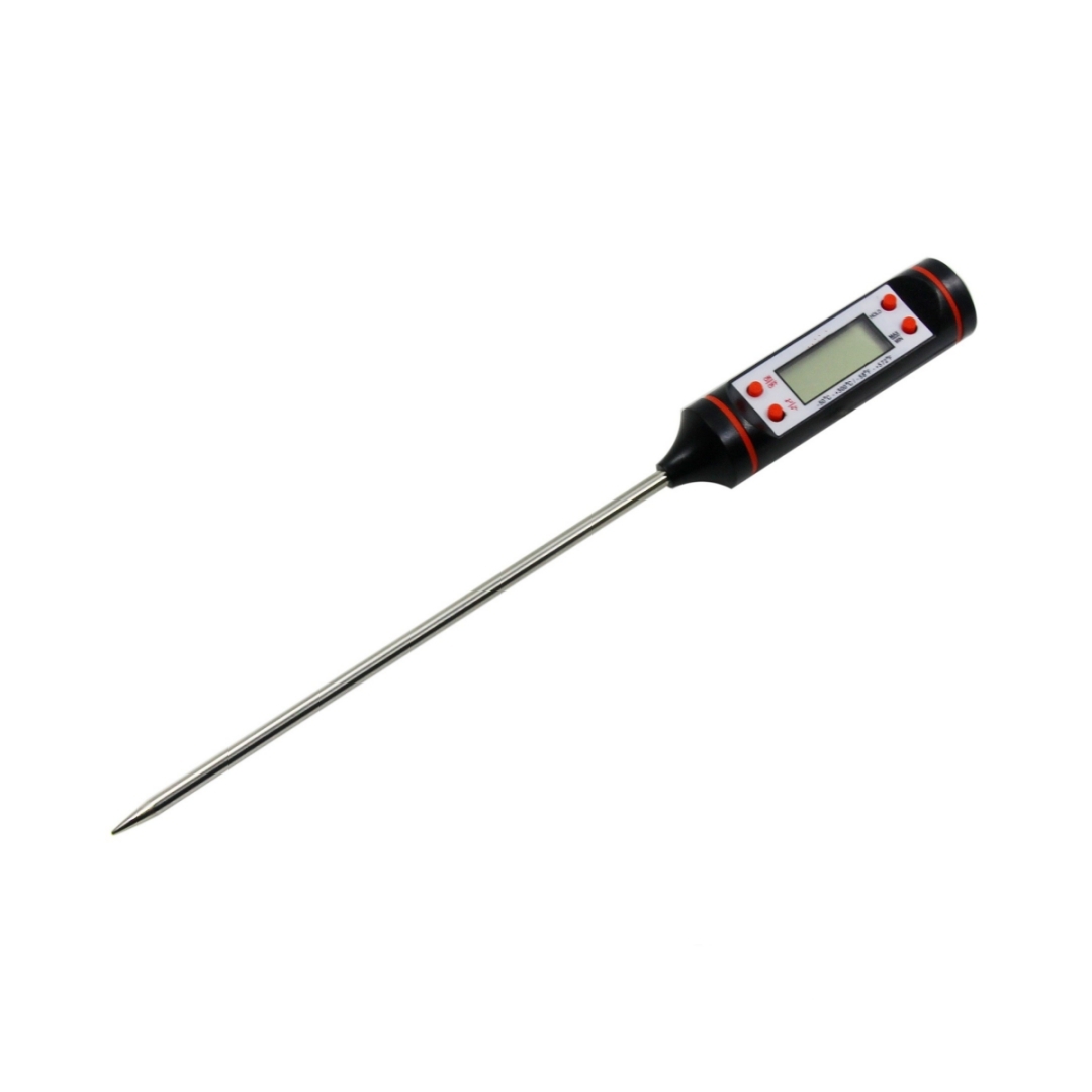 Digitales Küchenthermometer Mit Langer Sonde, Sofortanzeige, Präzise Und Einfach Zu Bedienen Zum Kochen Und Braten, Schwarz