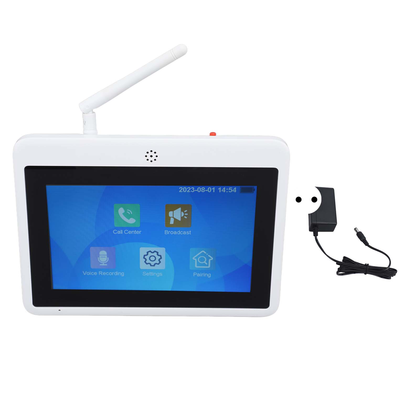 Drahtlose Gegensprechanlage Mit 7-zoll-kapazitivem Touchscreen, Zwei-raum-kommunikation, 100–240-v-netzteil, Eu-stecker