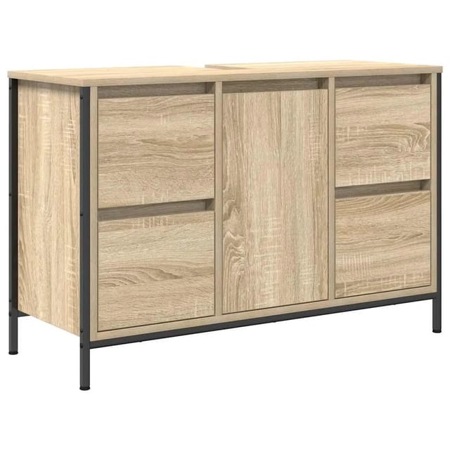 vidaXL Waschbeckenunterschrank mit Schubladen Sonoma-Eiche 861888