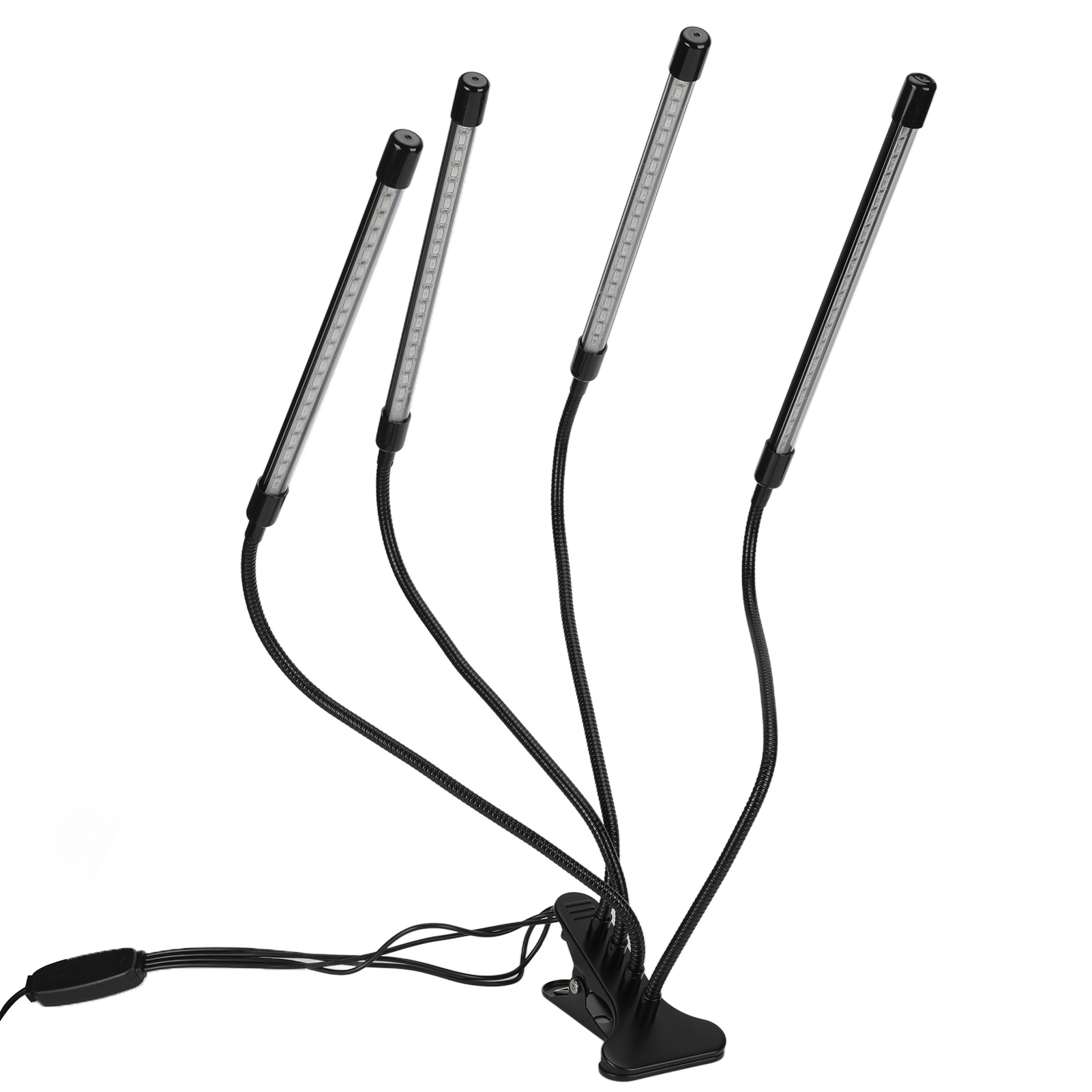 40-w-led-pflanzenlampe Mit 4 Armen, Vollspektrum Für Pflanzen, 3 Einstellbare Helligkeitsstufen Mit Klemme Und Integriertem Timer