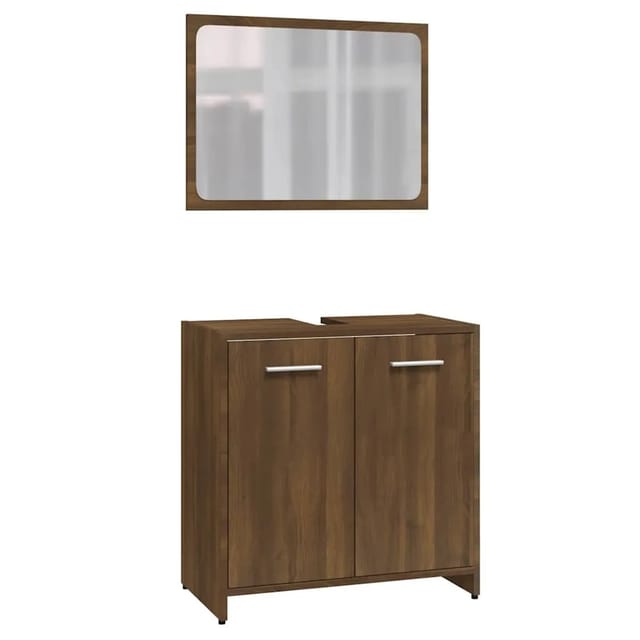 vidaXL Badmöbel-Set Braun Eichen-Optik Holzwerkstoff 815530