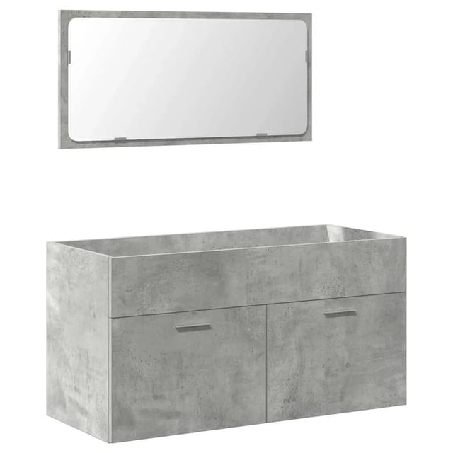 vidaXL Badschrank mit Spiegel Betongrau Holzwerkstoff 856380