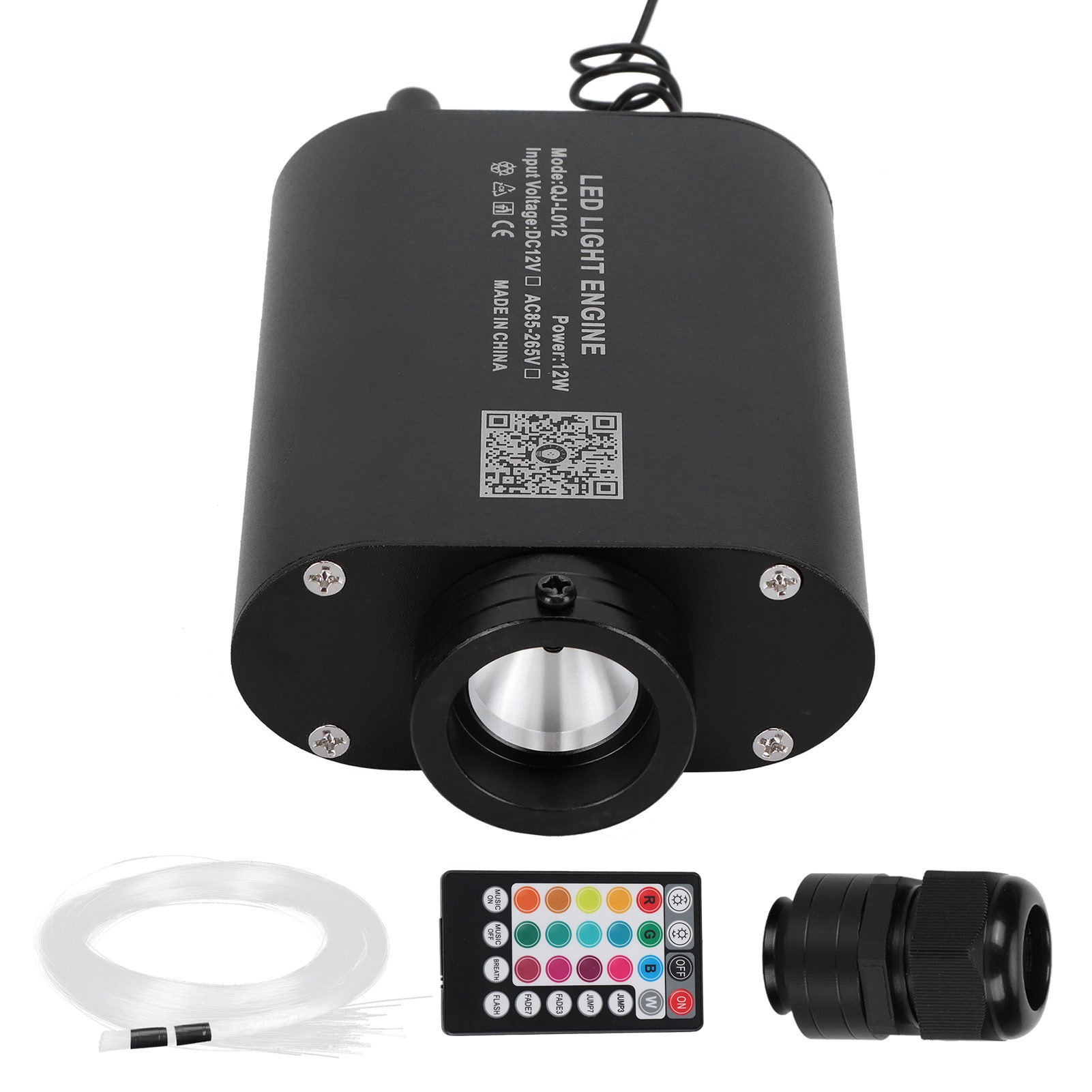 12-w-led-lichtleiter-autobeleuchtungsset (2 M), Rgbw-mehrfarben-deckenleuchte, Netzteil (ac 85–265 V)