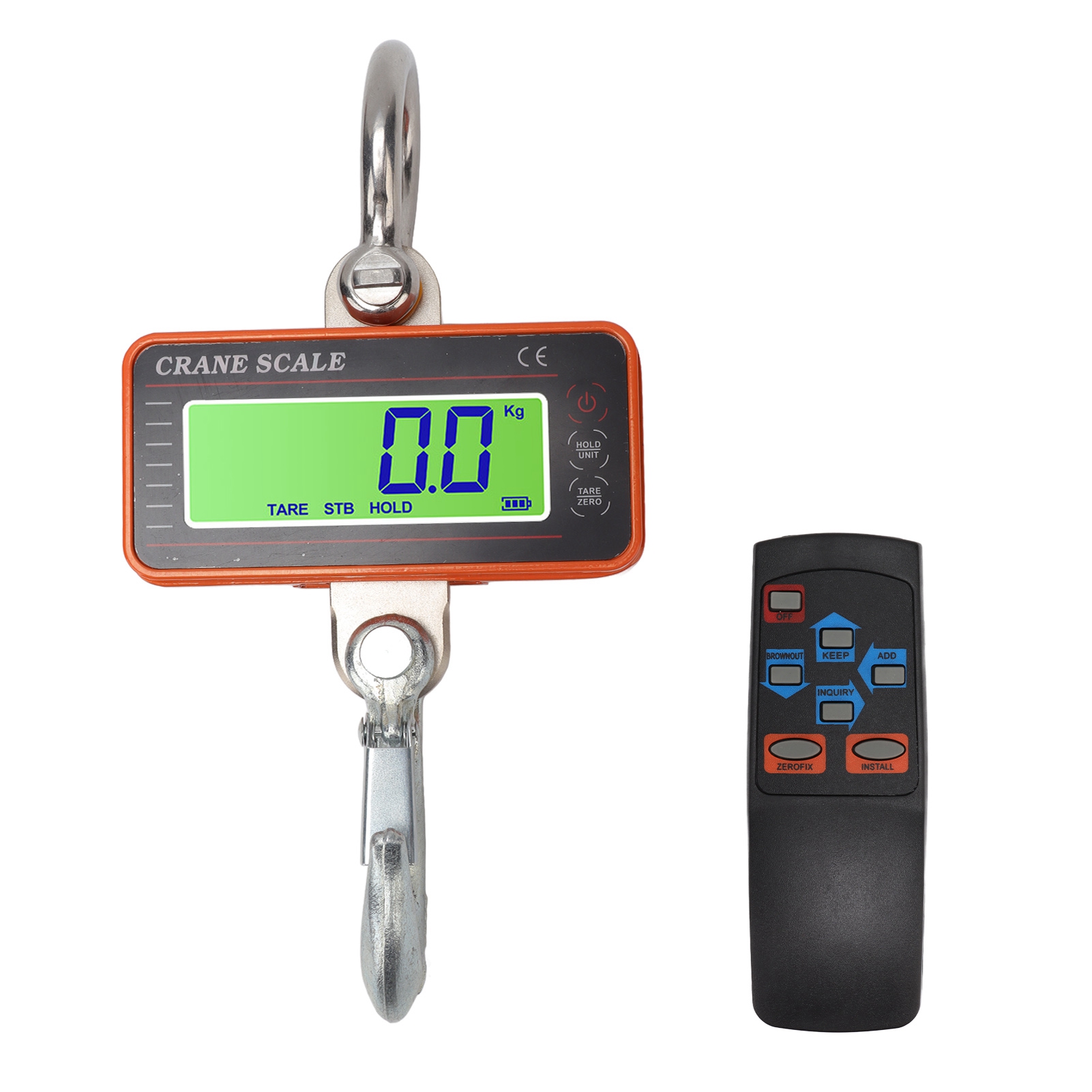 Digitale Industriewaage 1500 Kg (3000 Lb) Mit Led-anzeige Und Fernbedienung, Orange