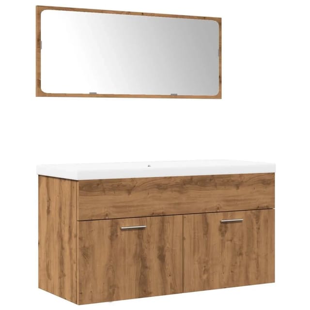 vidaXL 3-Tlg Badmöbel-Set Artisan-Eiche Holzwerkstoff 3328588