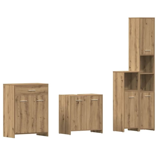 vidaXL 4-Tlg Badmöbel-Set Artisan-Eiche Holzwerkstoff 3328942