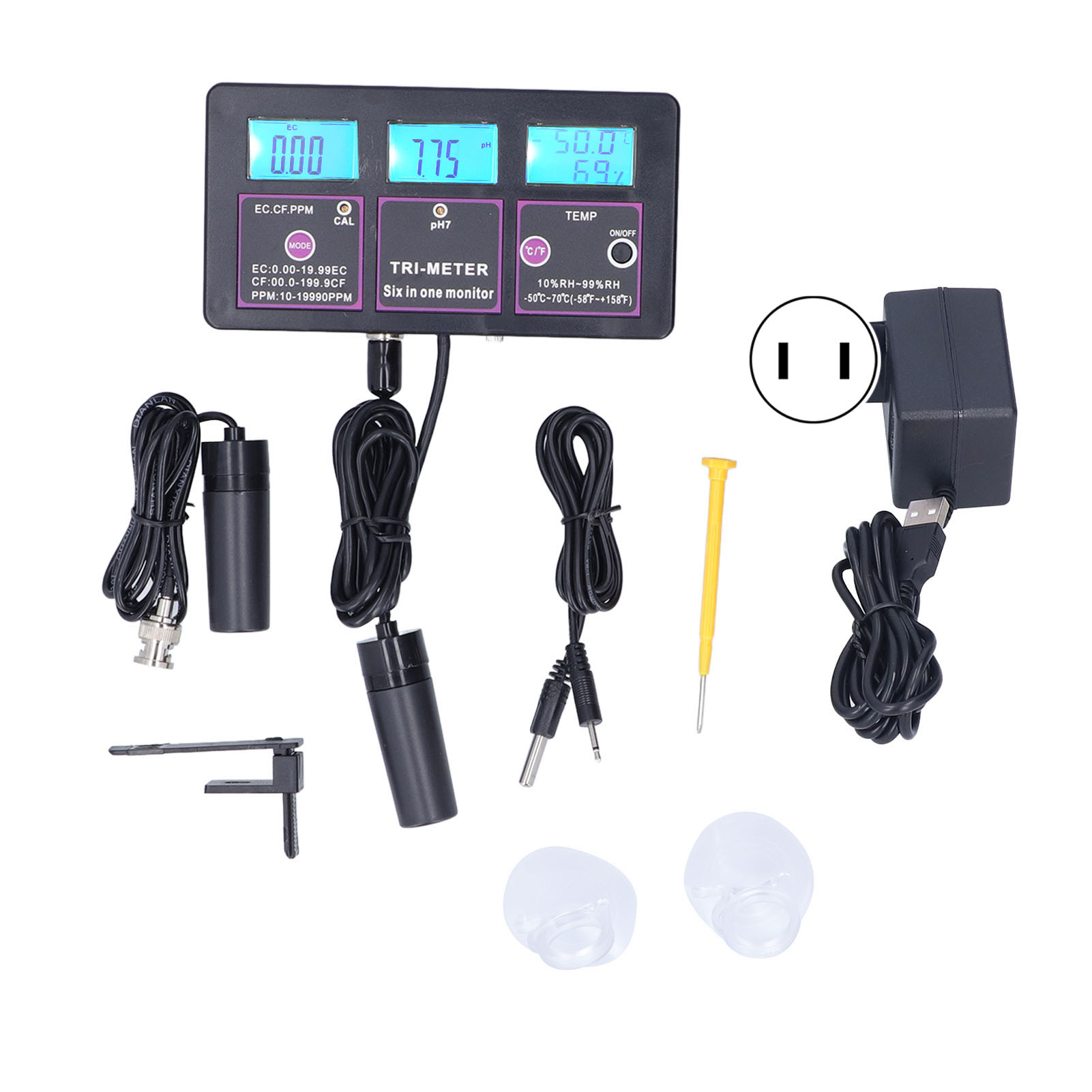 6-in-1-wassertester Für Aquarien Und Teiche – Misst Ph-wert, Temperatur, Leitfähigkeit Und Tds – Modell Ph-217us 110 V