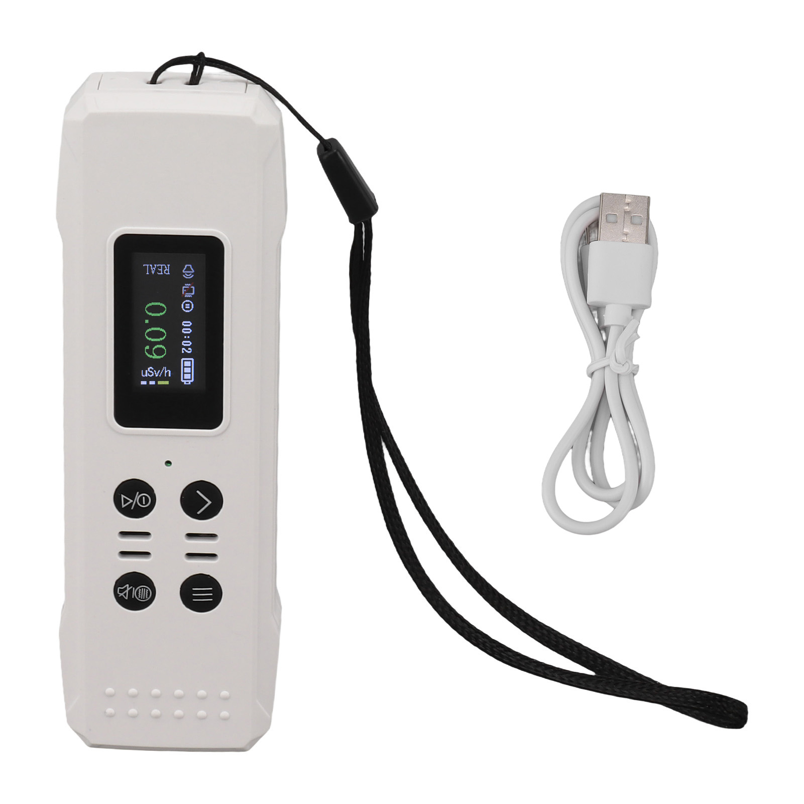 Tragbarer Detektor Für Nukleare Strahlung – Beta-gamma-röntgenmonitor, Usb-c-aufladbar, 400 Mah, Weiß