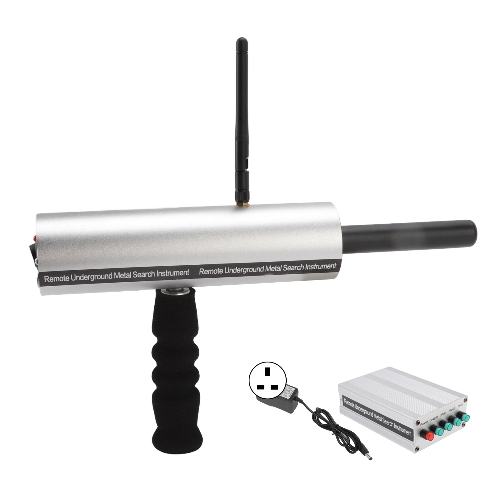 Professioneller Metalldetektor Mit 15 M Suchtiefe Für Schätze Und Silber, Einzelantenne Mit 1000 M Reichweite, 100–240-v-netzteil Mit Uk-stecker