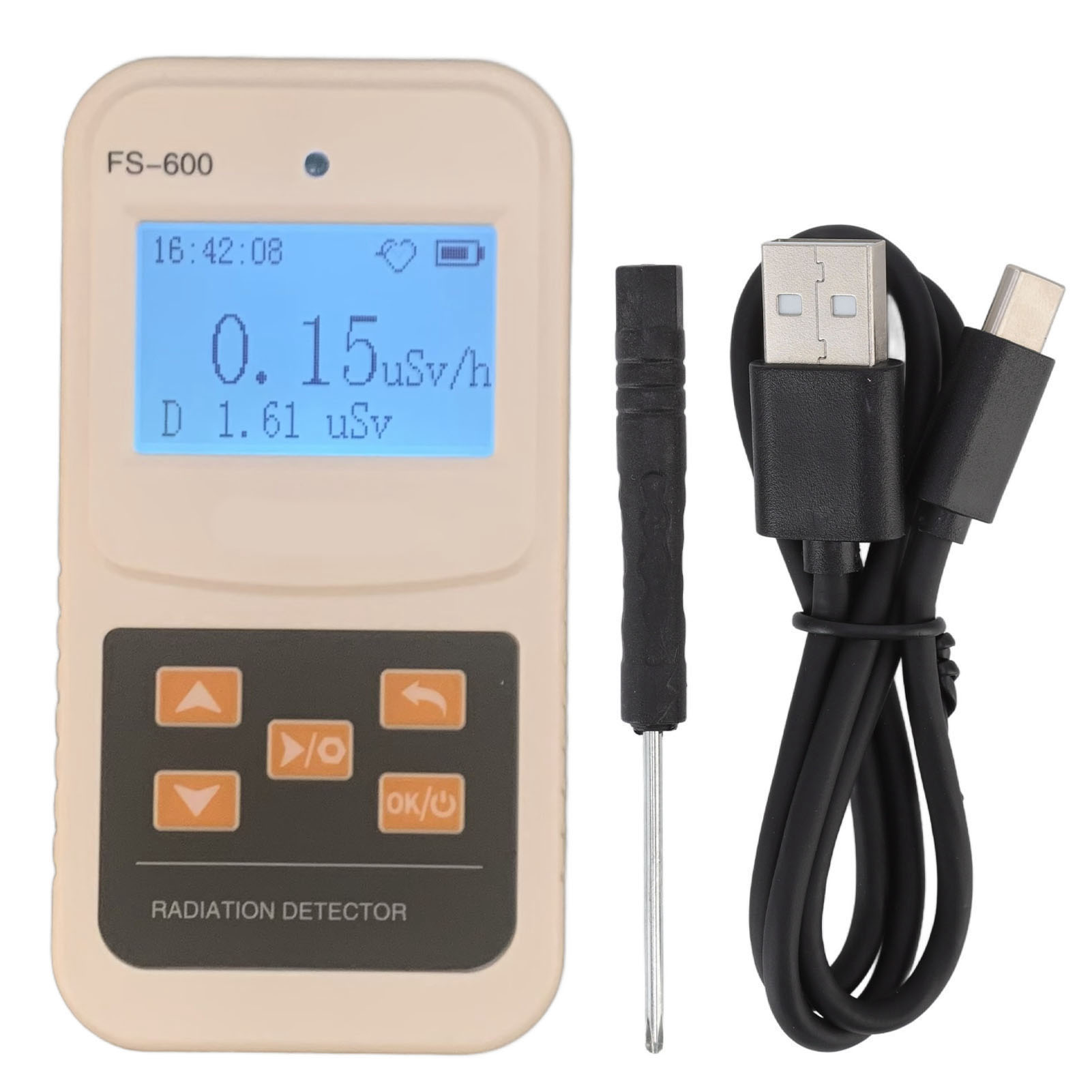 Tragbarer Detektor Für Radioaktive Strahlung – Hochpräziser Geigerzähler, Doppelalarm, Usb-/batteriebetrieb, Für Industrielle Sicherheit