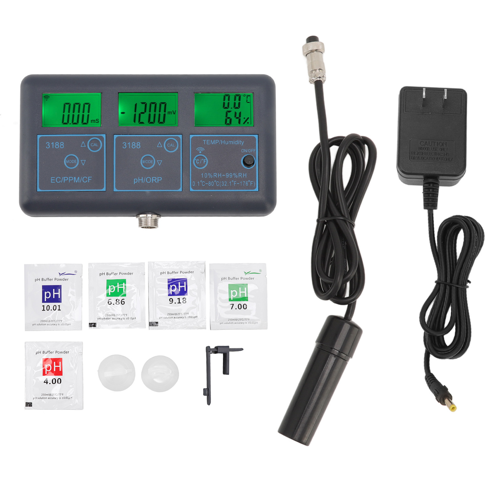 7-in-1 Smart-wlan-wasserqualitätsmonitor, Misst Ec, Ph Und Orp Für Aquarien, Kompatibel Mit Der Tuya-app, 110-v-us-stecker