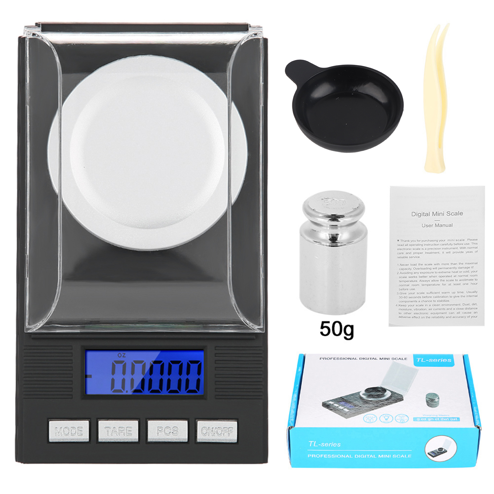 Präzisionswaage (100 G) Für Pulver Und Schmuck, Elektronische Miniwaage Mit 0,001-g-led-anzeige