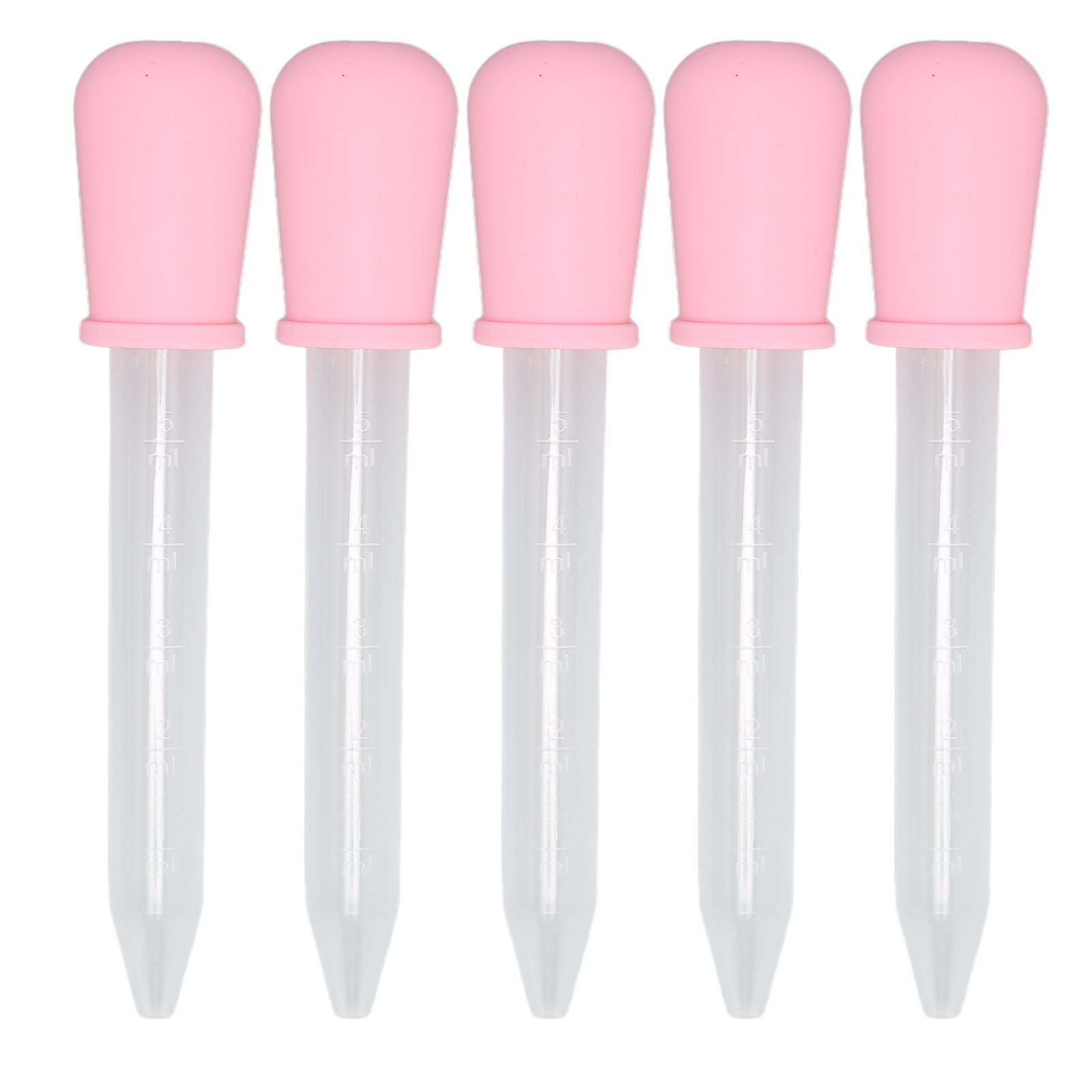 5-teiliges Silikon-tropfpipetten-set Für Epoxidharz, Diy-schmuck Und Laborexperimente – Rosa