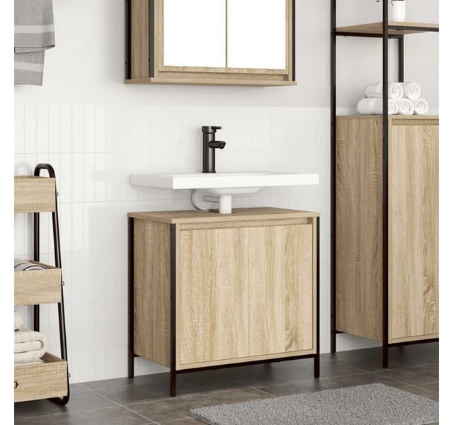 vidaXL Waschbeckenunterschrank Sonoma-Eiche 60x34,5x60 cm 861893
