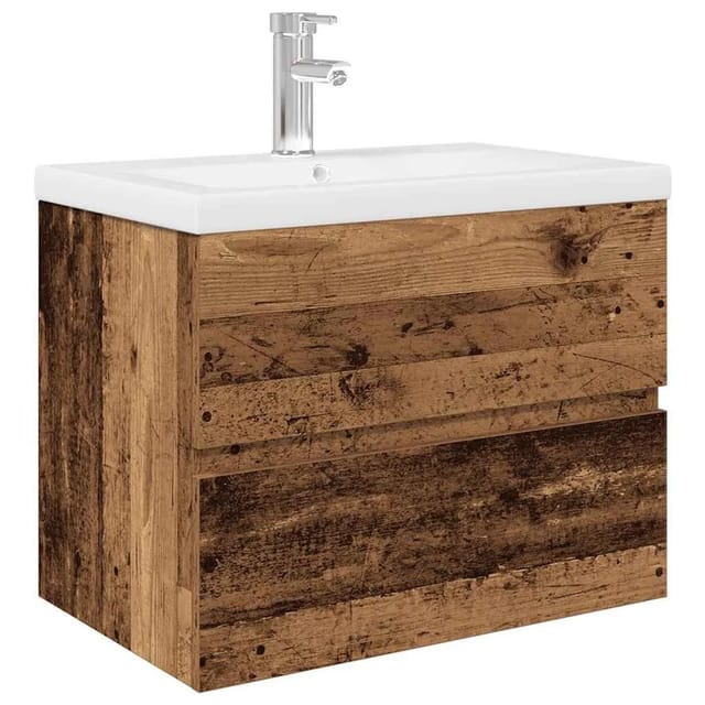 vidaXL Waschbeckenunterschrank mit Einbaubecken und Wasserhahn 3328931