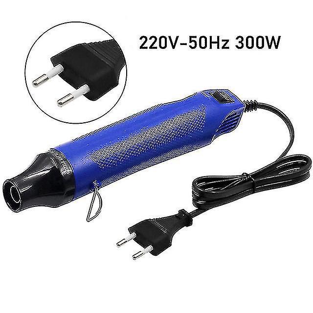 Elektrische Heißluftpistole 220v Für Heimwerker, 300w, Mit Ausziehbarem Kunststoffhalter Und Prägefunktion (blau).