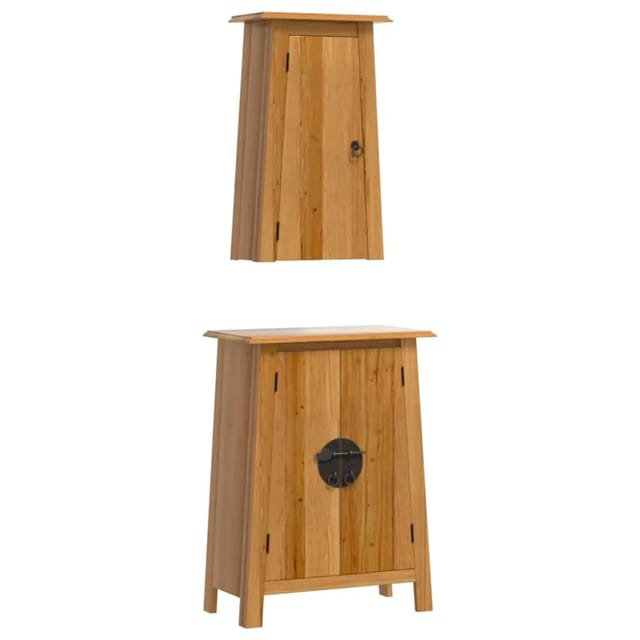 vidaXL 2-Tlg Badmöbel-Set Massivholz Kiefer 3223458