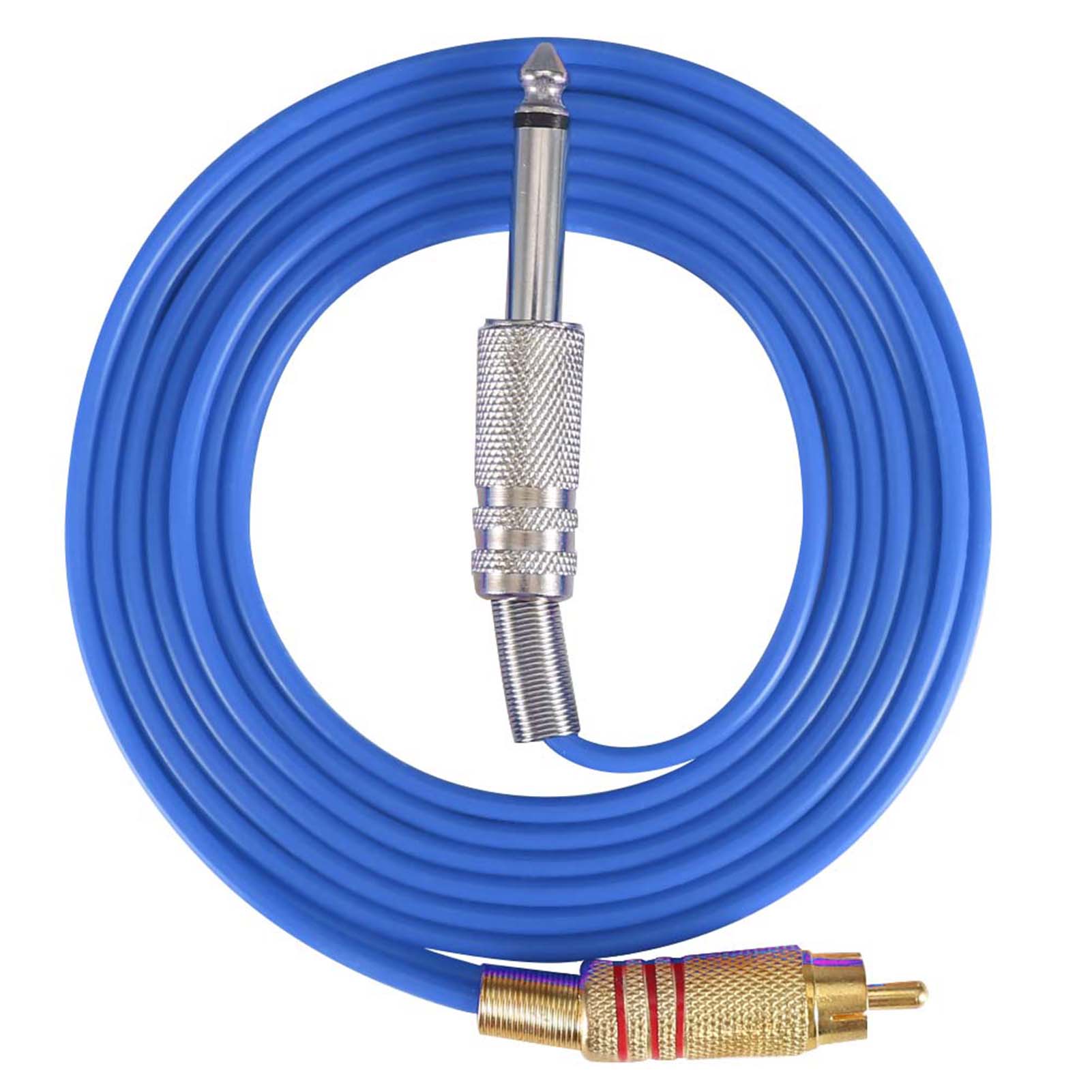 Tattoo-maschinen-umrüstsatz Mit Silikonhaken Und Gerader Rca-schnittstelle (blau)