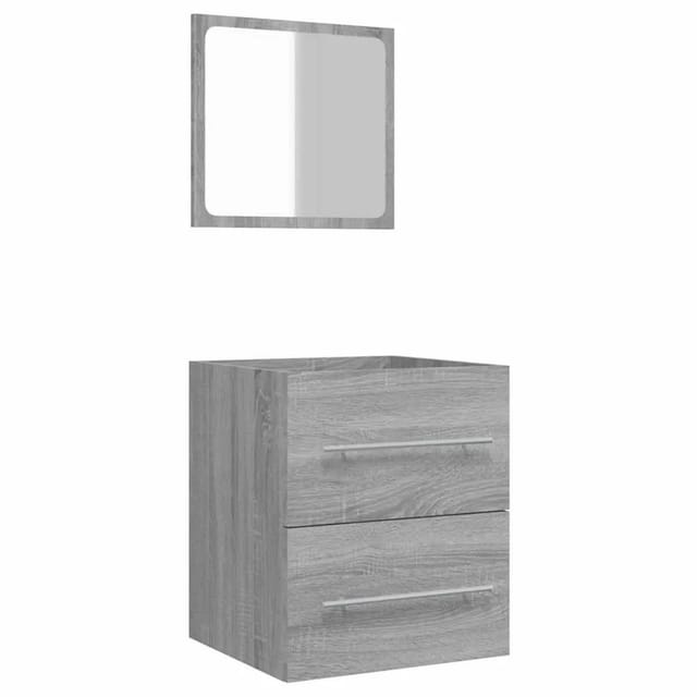 vidaXL Badschrank mit Spiegel Grau Sonoma 41x38,5x48 cm 820470