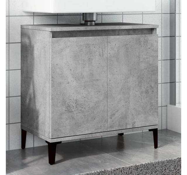 vidaXL Waschbeckenunterschrank Betongrau 58x33x60 cm Holzwerkstoff 857116