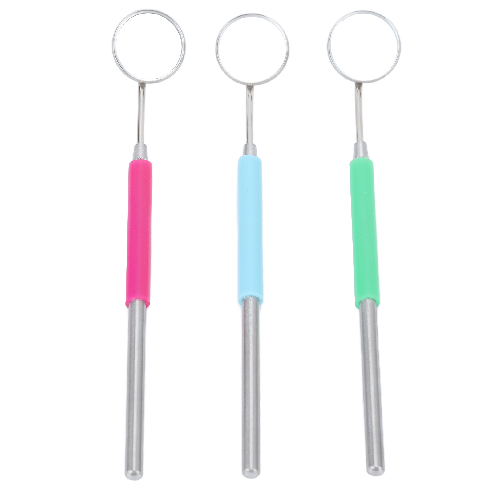 3-teiliger, Länglicher Wimpernspiegel Mit Leichtem Griff, Zahnarztspiegel (blau, Grün, Rosa, Rot)