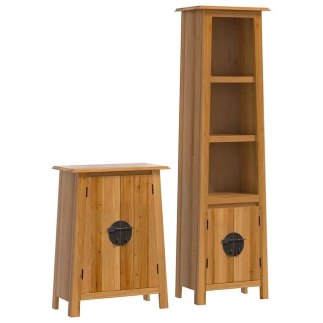 vidaXL 2-Tlg Badmöbel-Set Massivholz Kiefer 3223461