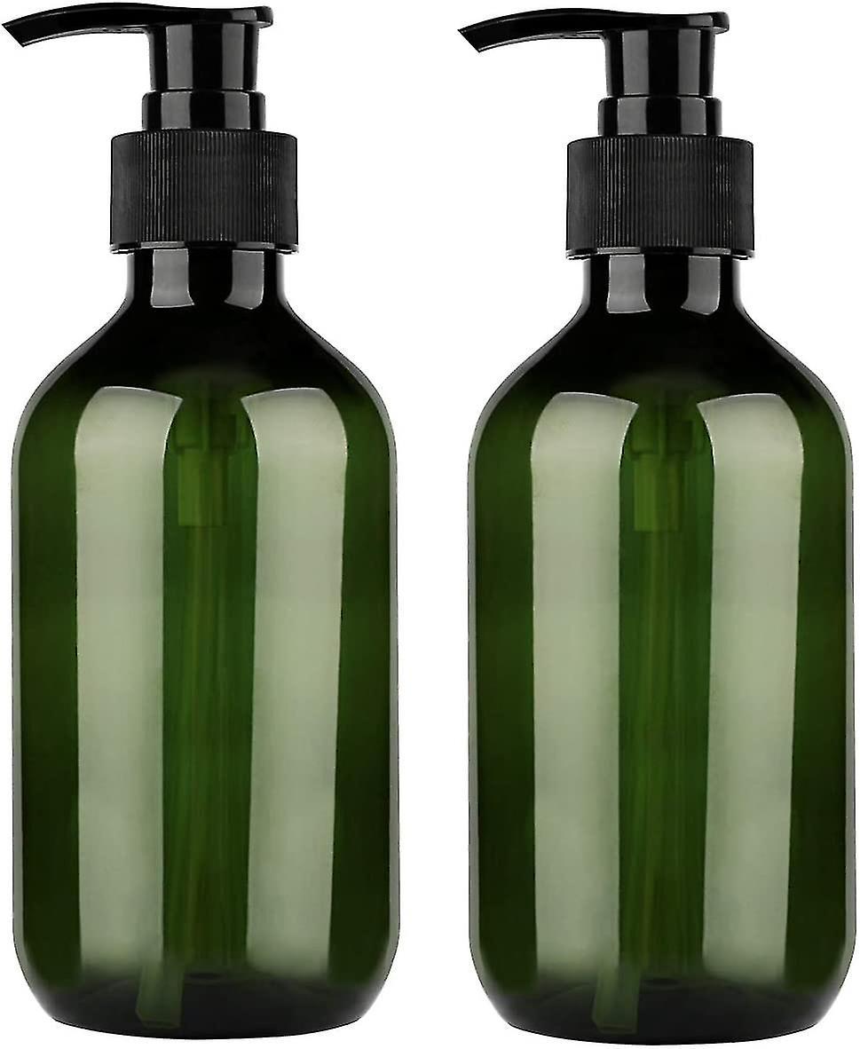 Leere, Wiederbefüllbare 300-ml-kunststoff-pumpflasche Für Lotion, Seife Und Shampoo. Vielseitig Einsetzbar: Kosmetik, Küche, Bad. 2er-pack (300 Ml), Grün.