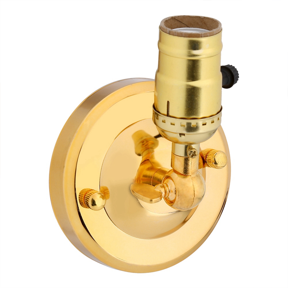 Vintage-wandleuchte Mit Schalter, Goldene E27-fassung Für Die Inneneinrichtung, 220 V