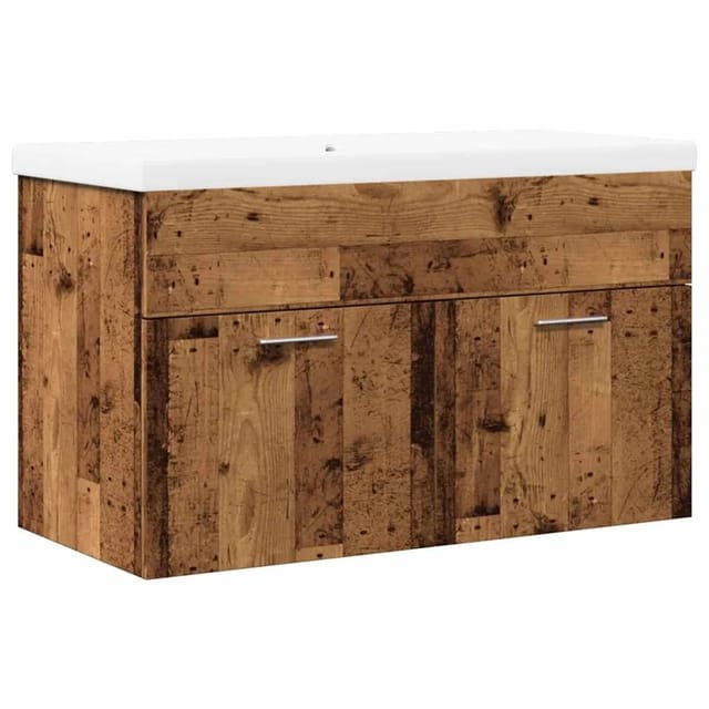 vidaXL 2-Tlg Badmöbel-Set Altholz-Optik Holzwerkstoff 3328583