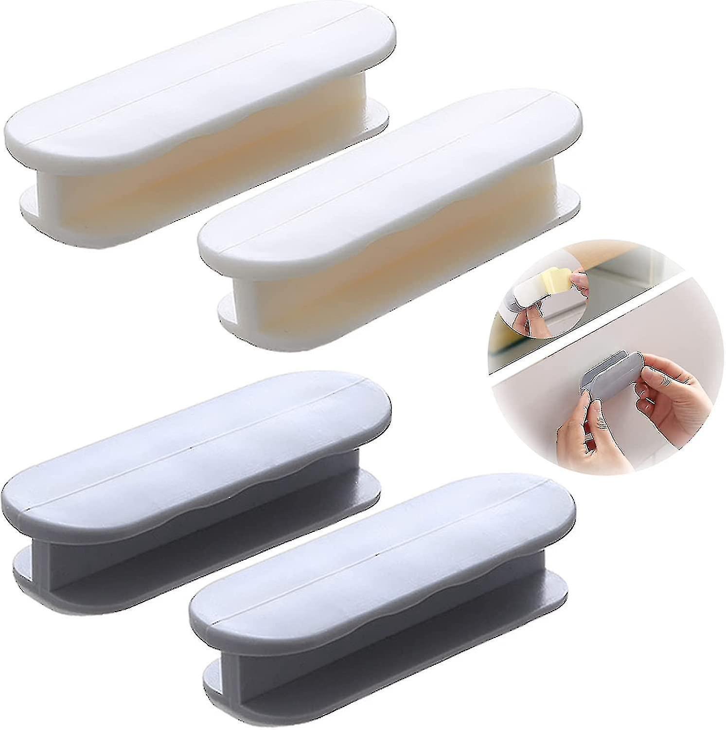 Set Mit 4 Selbstklebenden Fenstergriffen, Selbstklebende Griffe Für Schiebetüren Und Fenster (grau + Beige)