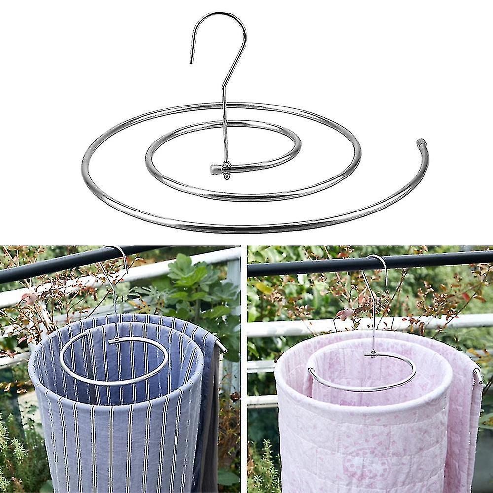 Wäscheständer Aus Edelstahl Mit Spirale, Drehbar, Platzsparend, Für Drinnen, Draußen Oder Auf Dem Balkon – 2er-set – Silber, Dickwandig